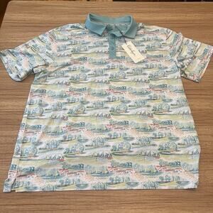 Walter Hagen Clubhouse Country Club Polo Men's 2XL White/Green New Retail $70